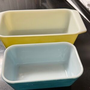 Pyrex Yellow and Blue Baking Dishes